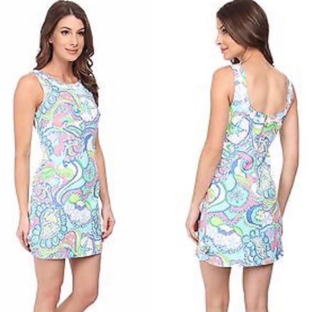 Lilly Pulitzer Delia Multi Conch Republic Lace Shift Mini Dress